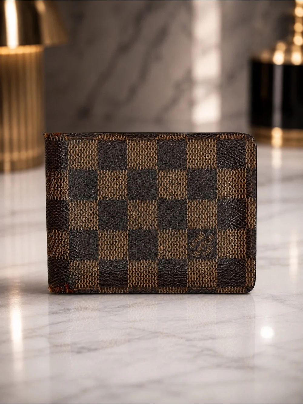 Louis Vuitton Damier Ebene Men’s Bifold Wallet | Classic Brown Damier